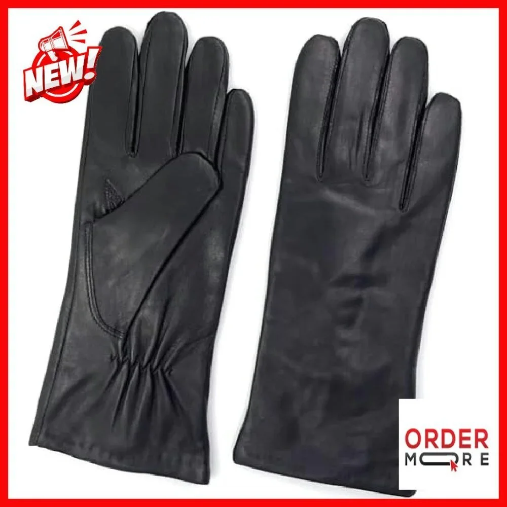 Genuine Sheepskin Leather Gloves Cashmere Lined Cold Weather Women's